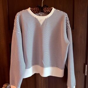 ❌ SOLD ❌ SPANX Airessentials Blue and White Striped Sweatshirt